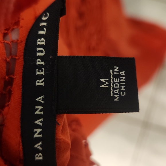 Banana Republic red silk lacy women's dress size medium - Picture 3 of 4